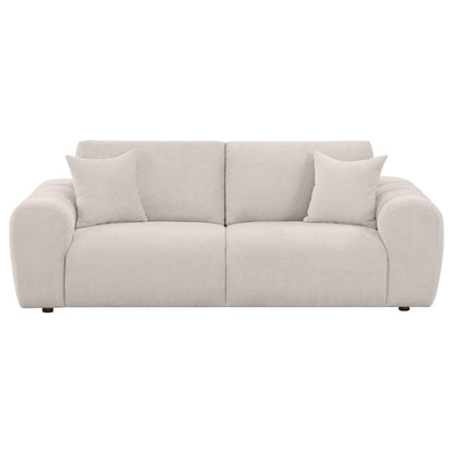 Burnett Chenille Upholstered Wide Arm Sofa Ivory - 504955