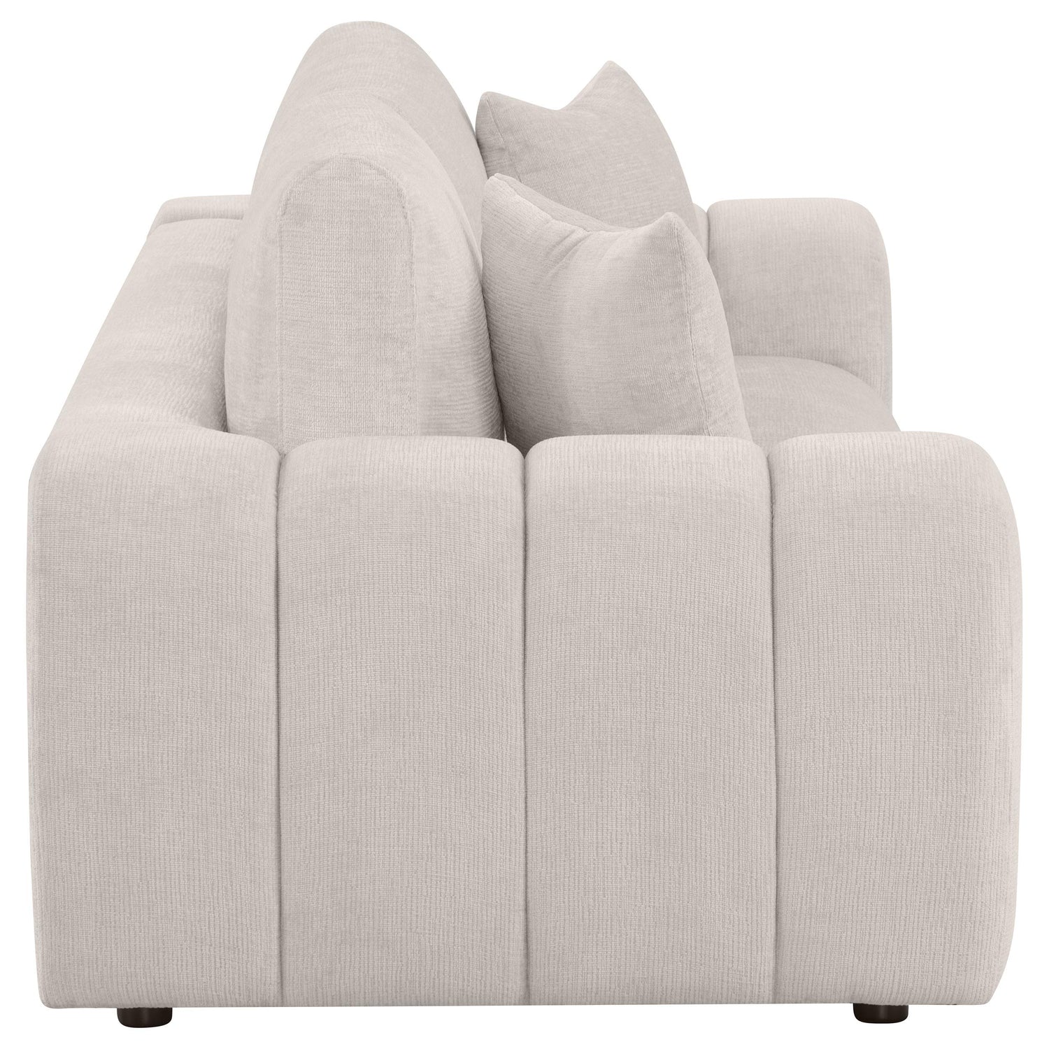 Burnett Chenille Upholstered Wide Arm Sofa Ivory - 504955
