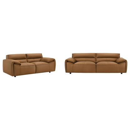 Buxton 2-piece Leather Upholstered Sofa Set Orange - 509501-S2