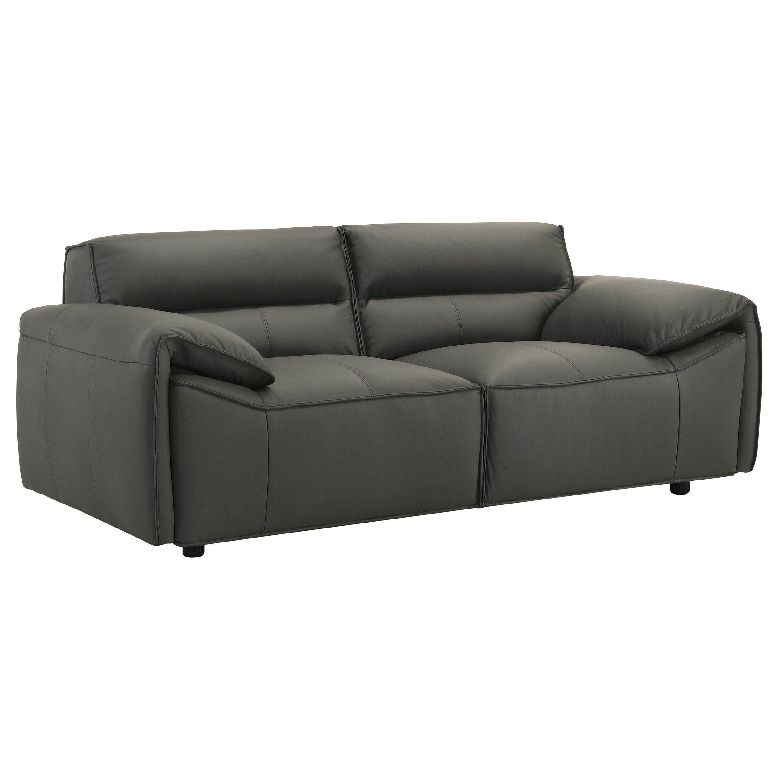 Buxton Top Grain Leather Upholstered Loveseat Graphite - 509505