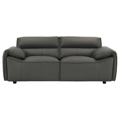 Buxton Top Grain Leather Upholstered Loveseat Graphite - 509505