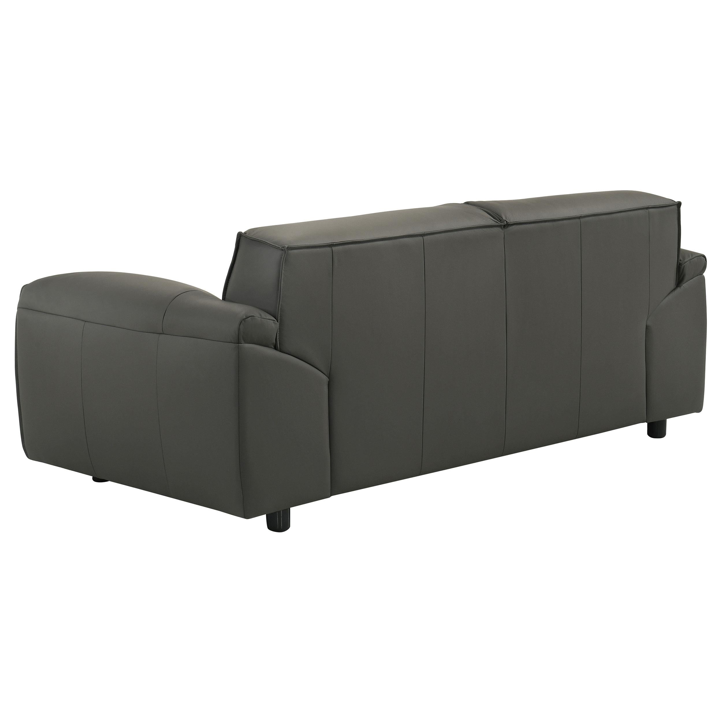 Buxton Top Grain Leather Upholstered Loveseat Graphite - 509505