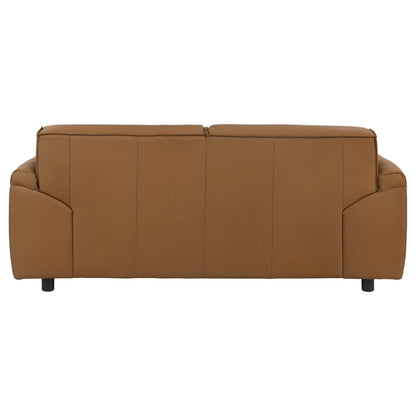 Buxton Top Grain Leather Upholstered Loveseat Orange - 509502