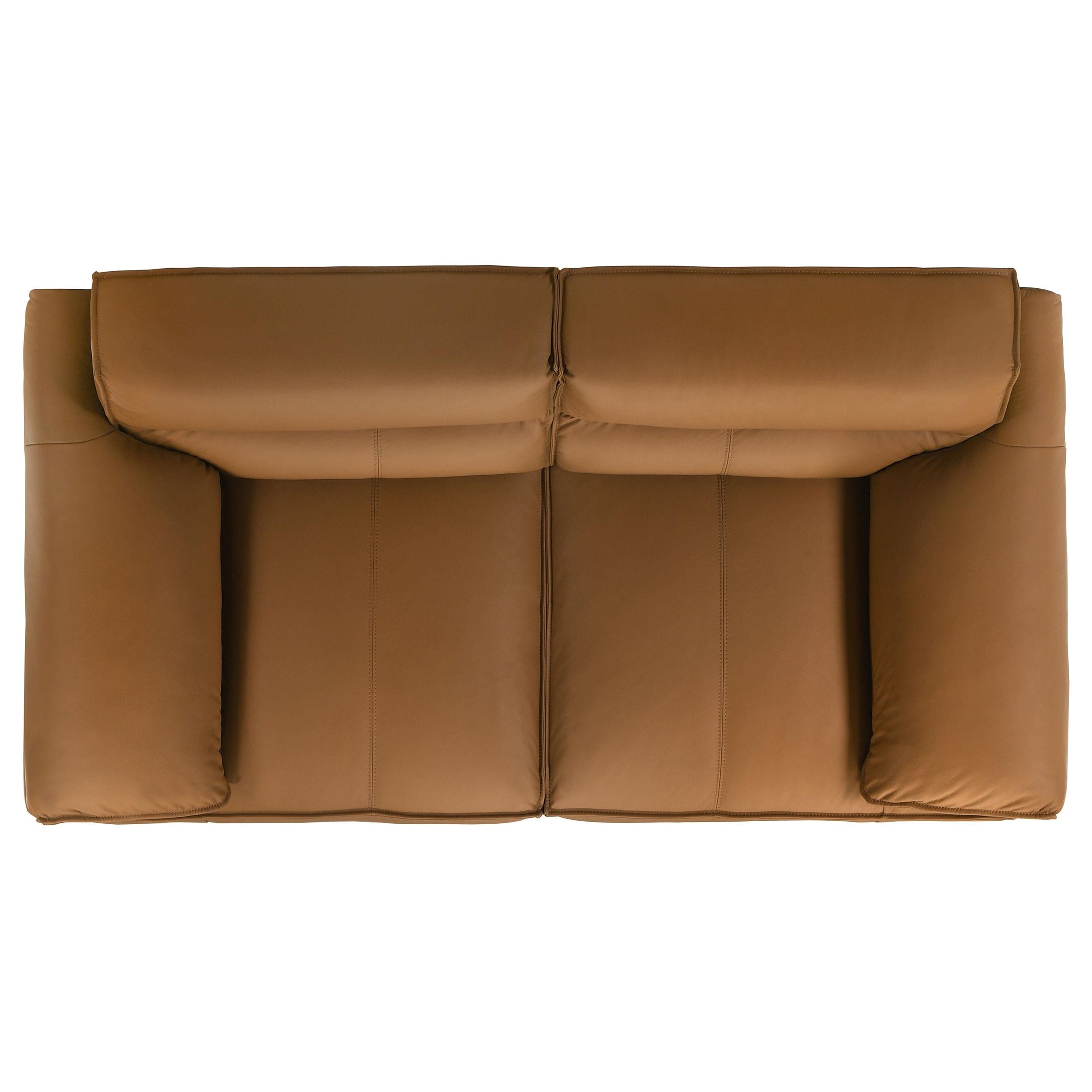 Buxton Top Grain Leather Upholstered Loveseat Orange - 509502