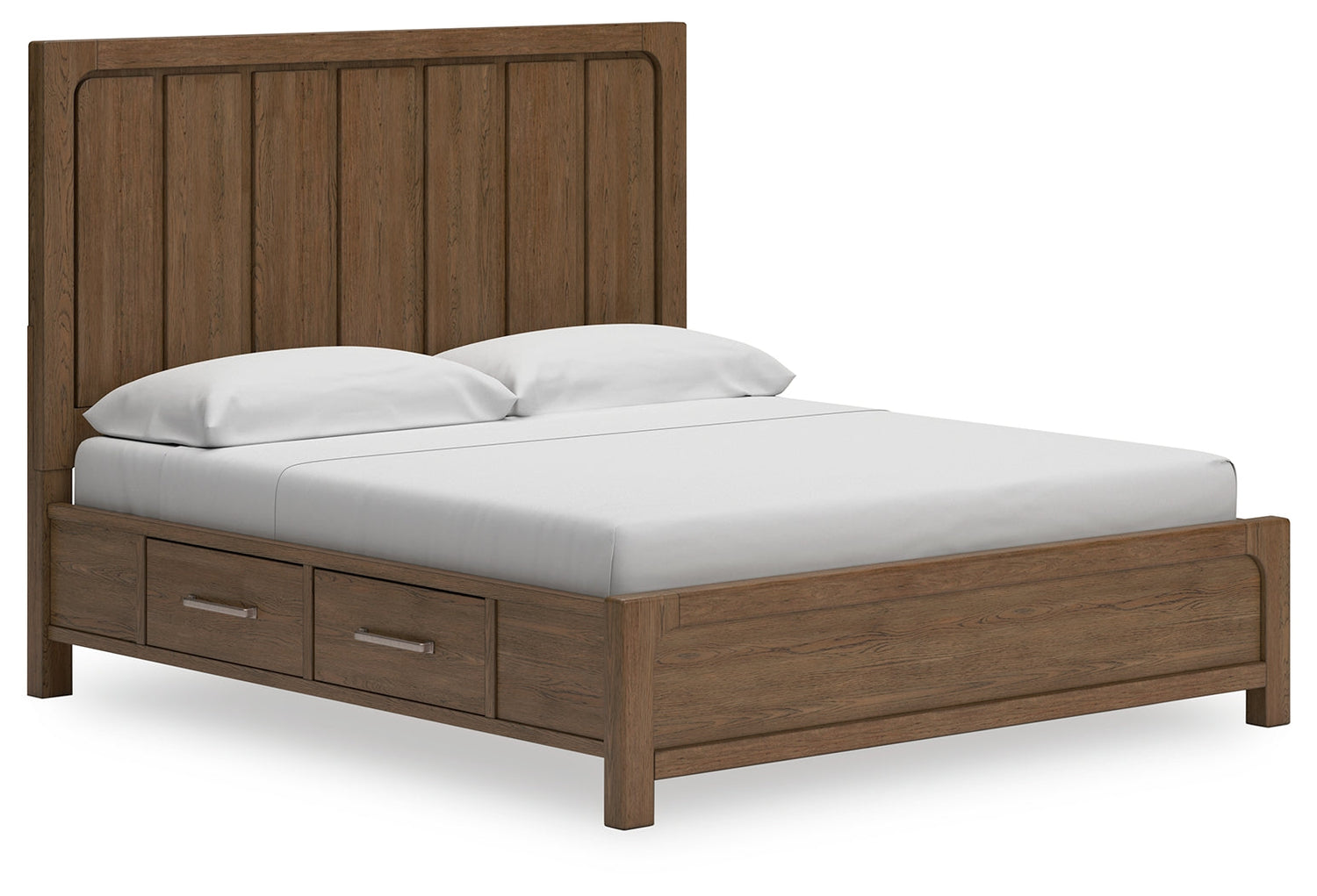 Cabalynn California King Panel Bed with Chest and Nightstand in Light Brown from Ashley - Luna Furniture