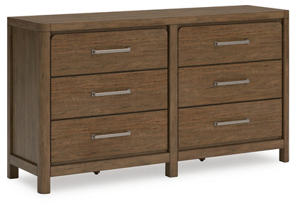 Cabalynn California King Upholstered Bed with Dresser, Chest and 2 Nightstands in Light Brown - PKG019241