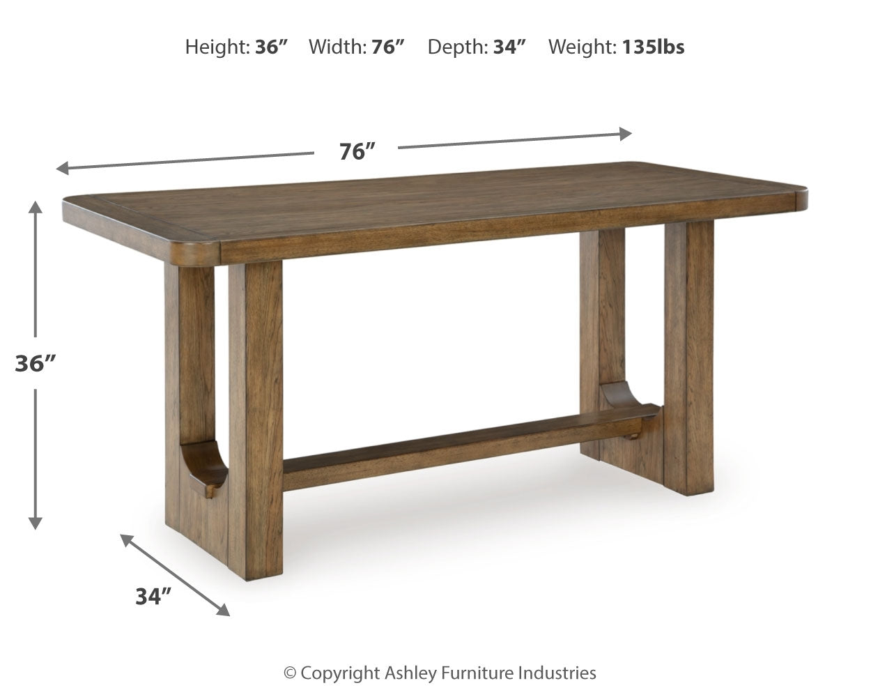 Cabalynn Counter Height Dining Table and 4 Barstools - D974D4