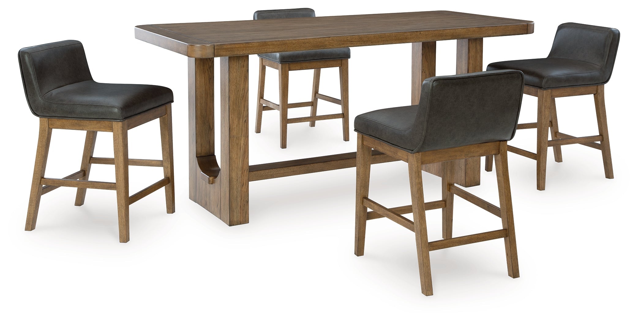 Cabalynn Counter Height Dining Table and 4 Barstools in Light Brown from Ashley - Luna Furniture