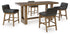 Cabalynn Counter Height Dining Table and 4 Barstools in Light Brown from Ashley - Luna Furniture