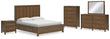 Cabalynn King Panel Bed with Storage with Mirrored Dresser, Chest and Nightstand in Light Brown - PKG015745