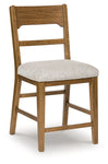 Cabalynn Oatmeal/Light Brown Counter Height Barstool, Set of 2 - D974-224