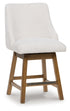 Cabalynn Oatmeal/Light Brown Counter Height Barstool, Set of 2 - D974-324