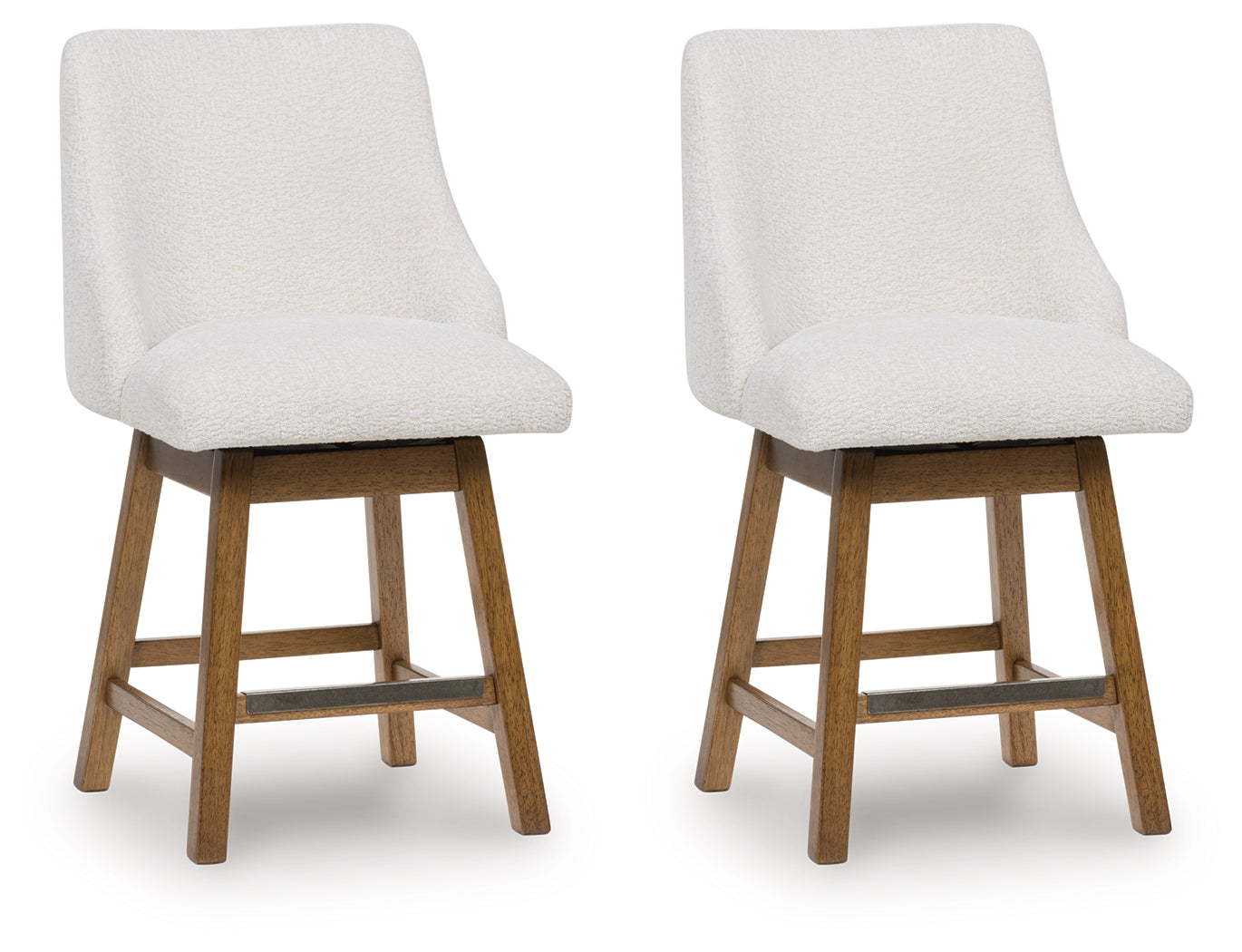 Cabalynn Oatmeal/Light Brown Counter Height Barstool, Set of 2 - D974-324