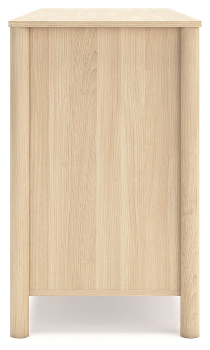 Cabinella Full Panel Headboard with Dresser and 2 Nightstands in Tan - PKG017213