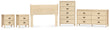 Cabinella Full Panel Headboard with Dresser, Chest and 2 Nightstands in Tan - PKG017215