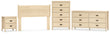 Cabinella Full Panel Headboard with Dresser, Chest and Nightstand in Tan - PKG017218