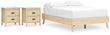 Cabinella Full Platform Bed with 2 Nightstands in Tan - PKG017221
