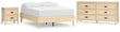 Cabinella Full Platform Bed with Dresser and Nightstand in Tan - PKG017223