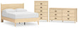 Cabinella Full Platform Panel Bed with Dresser and Chest in Tan - PKG017231