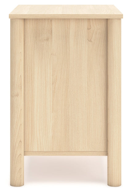 Cabinella Full Platform Panel Bed with Dresser and Nightstand in Tan - PKG017230