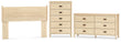 Cabinella Queen Panel Headboard with Dresser and Chest in Tan - PKG017287