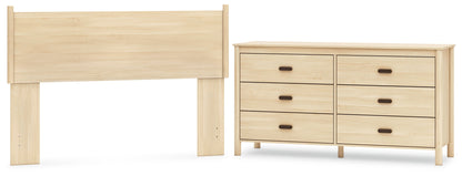 Cabinella Queen Panel Headboard with Dresser in Tan - PKG017282