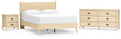 Cabinella Queen Platform Panel Bed with Dresser and Nightstand in Tan - PKG017300