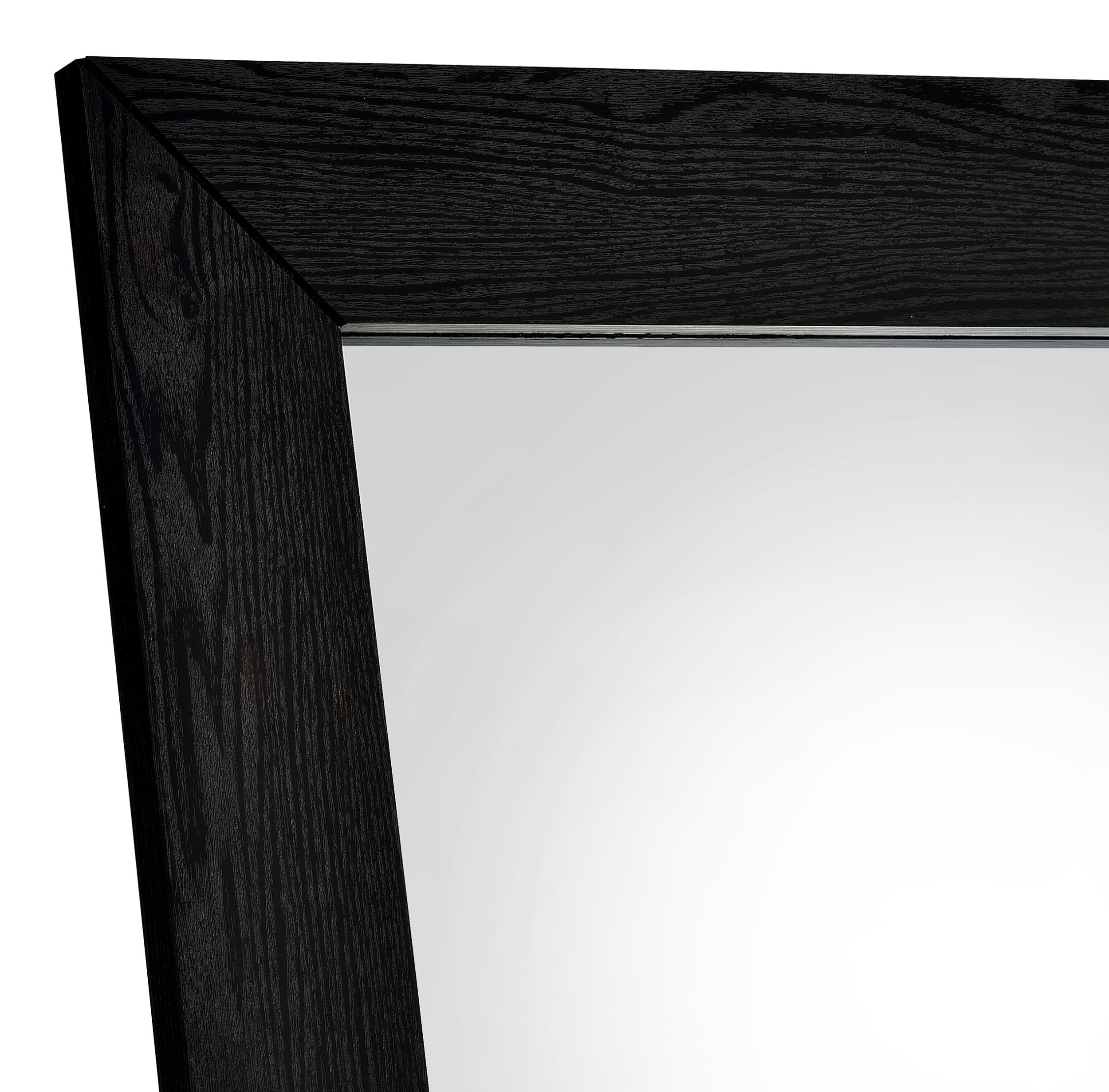 Cadence Tempered Glass Full Length Standing Mirror Black Oak - 961653
