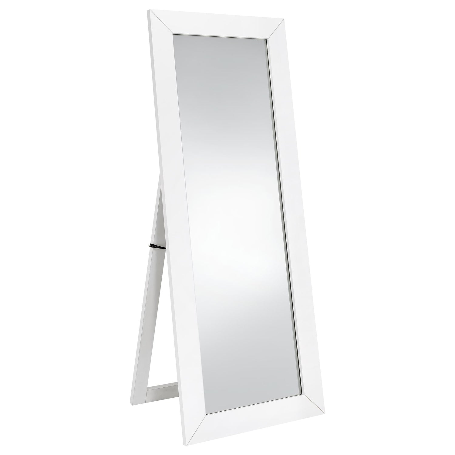Cadence Tempered Glass Full Length Standing Mirror White High Gloss - 961656