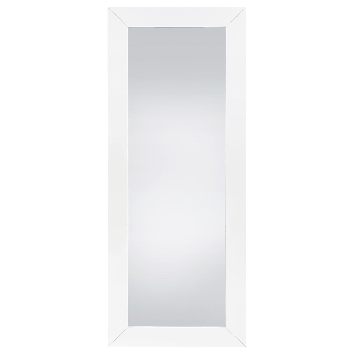 Cadence Tempered Glass Full Length Standing Mirror White High Gloss - 961656