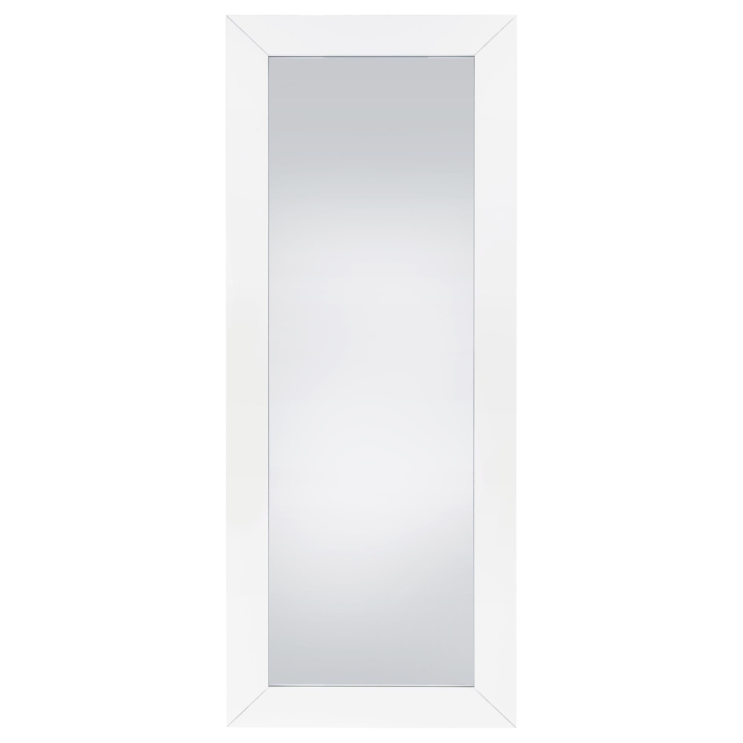 Cadence Tempered Glass Full Length Standing Mirror White High Gloss - 961656