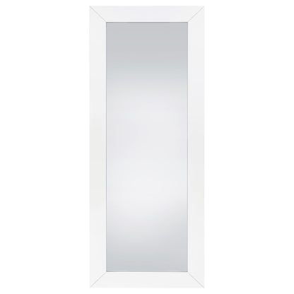 Cadence Tempered Glass Full Length Standing Mirror White High Gloss - 961656