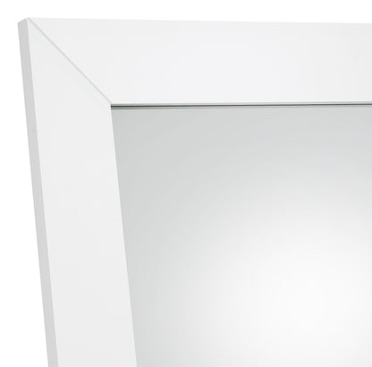 Cadence Tempered Glass Full Length Standing Mirror White High Gloss - 961656