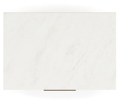 Cadmori Full Upholstered Panel Bed with Dresser and 2 Nightstands in Black/White - PKG020273