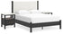 Cadmori Queen Upholstered Panel Bed with 2 Nightstands in Black/White - PKG020265