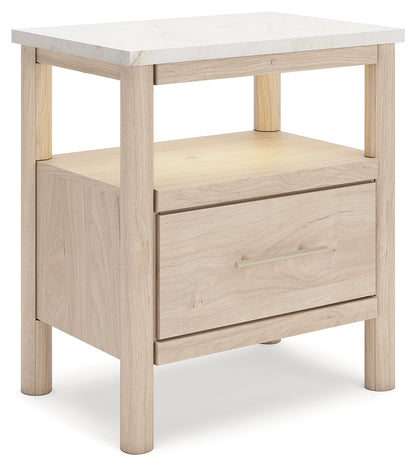 Cadmori Queen Upholstered Panel Bed with Dresser and 2 Nightstands in Two-tone from Ashley - Luna Furniture