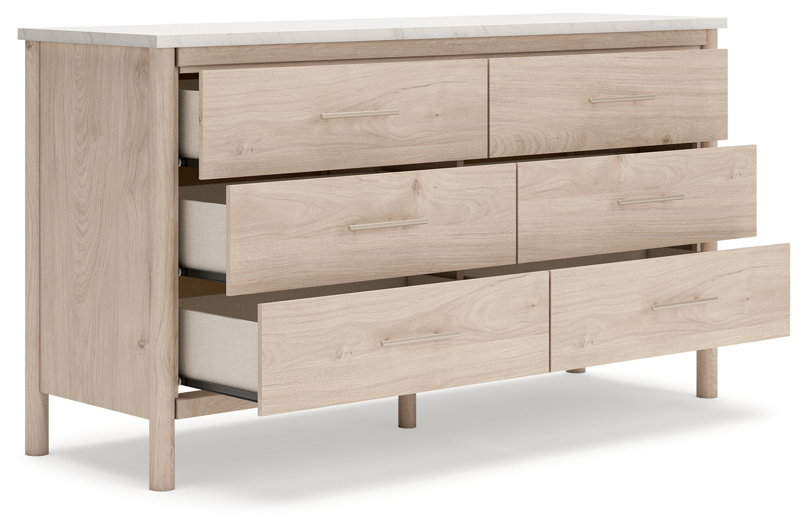Cadmori Queen Upholstered Panel Bed with Dresser and 2 Nightstands in Two-tone from Ashley - Luna Furniture
