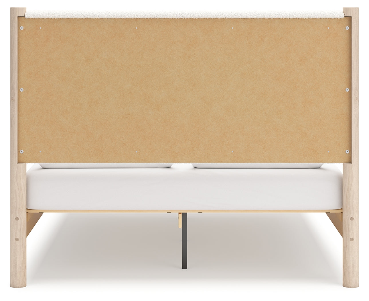 Cadmori Queen Upholstered Panel Bed with Mirrored Dresser, Chest and Nightstand in Two-tone from Ashley - Luna Furniture