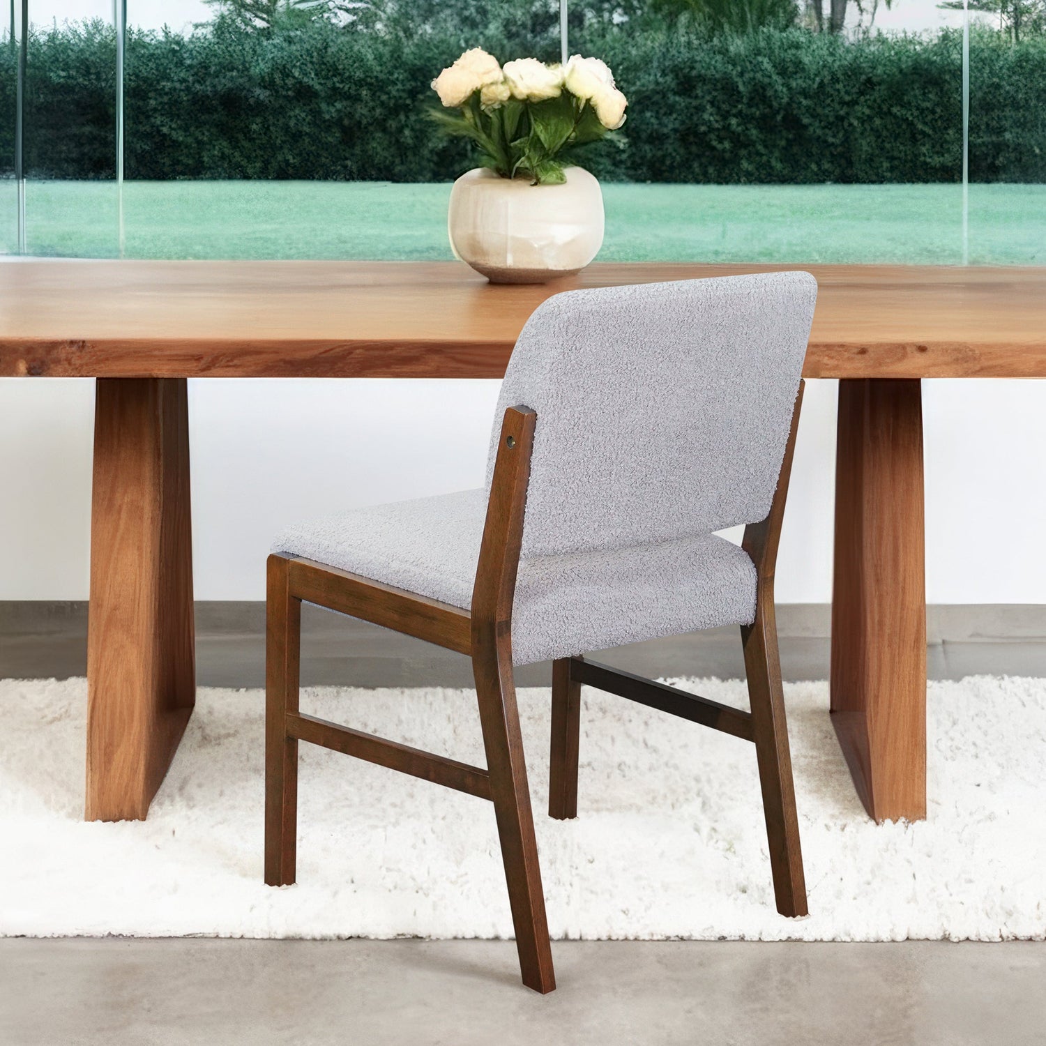 Caldwell Dining Chair Set of 2 - Light Grey Boucle - DCH00904201