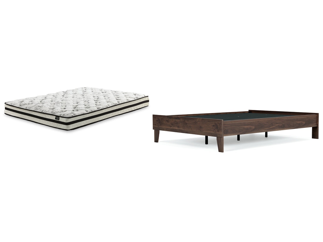 Calverson Full Platform Bed with Mattress in Mocha - PKG018333