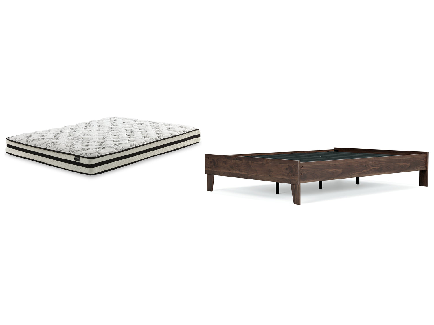 Calverson Full Platform Bed with Mattress in Mocha - PKG018333