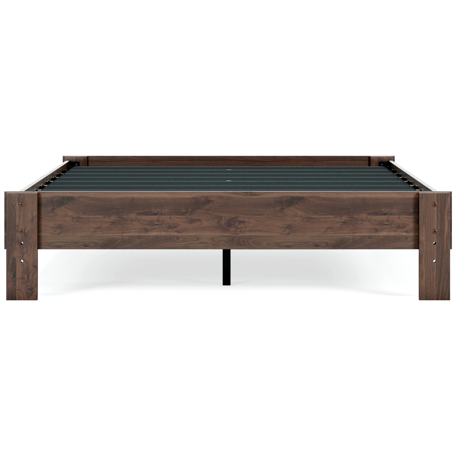 Calverson Queen Platform Bed with Mattress in Mocha - PKG018339