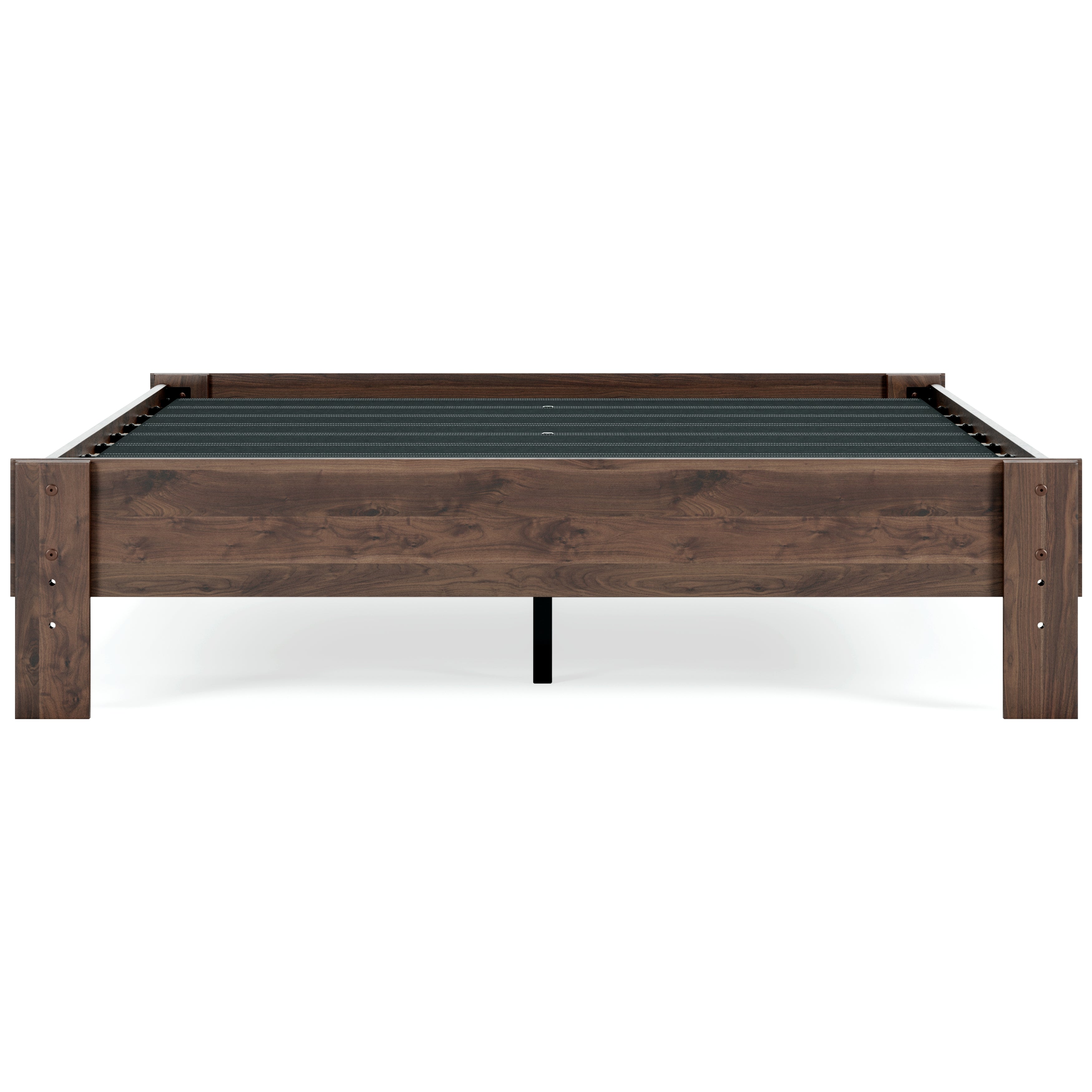 Calverson Queen Platform Bed with Mattress in Mocha - PKG018340
