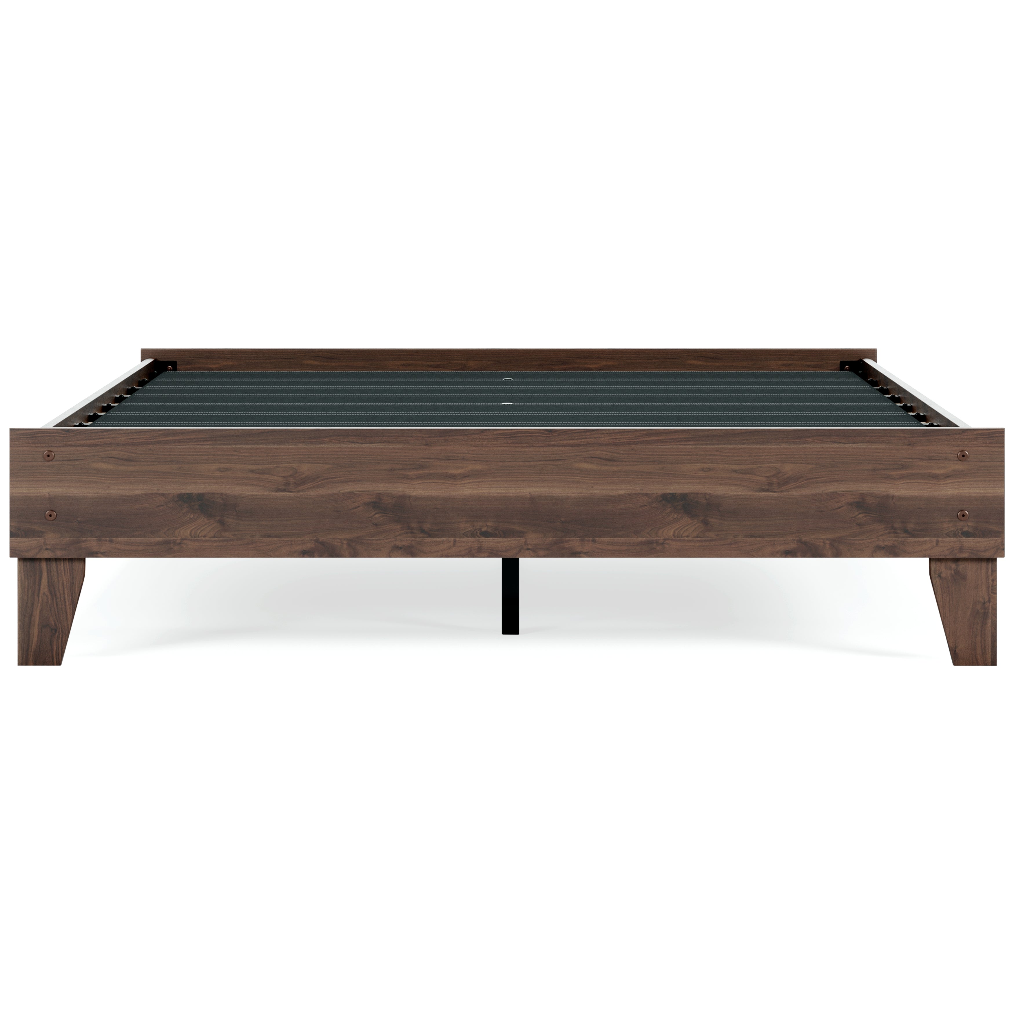 Calverson Queen Platform Bed with Mattress in Mocha - PKG018340