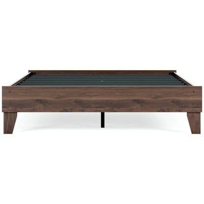 Calverson Queen Platform Bed with Mattress in Mocha - PKG018341