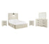 Cambeck Full Panel Bed with 2 Storage Drawers with Mirrored Dresser and 2 Nightstands in Whitewash - PKG002989