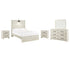 Cambeck Full Panel Bed with Mirrored Dresser and 2 Nightstands in Whitewash - PKG003039
