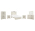 Cambeck Full Panel Bed with Mirrored Dresser, Chest and 2 Nightstands in Whitewash - PKG003042