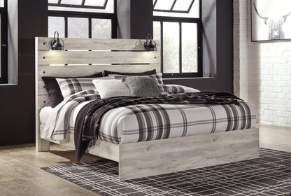Cambeck King Panel Bed with 2 Storage Drawers with Dresser in Whitewash - PKG003043