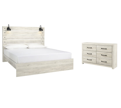 Cambeck King Panel Bed with Dresser in Whitewash - PKG003031